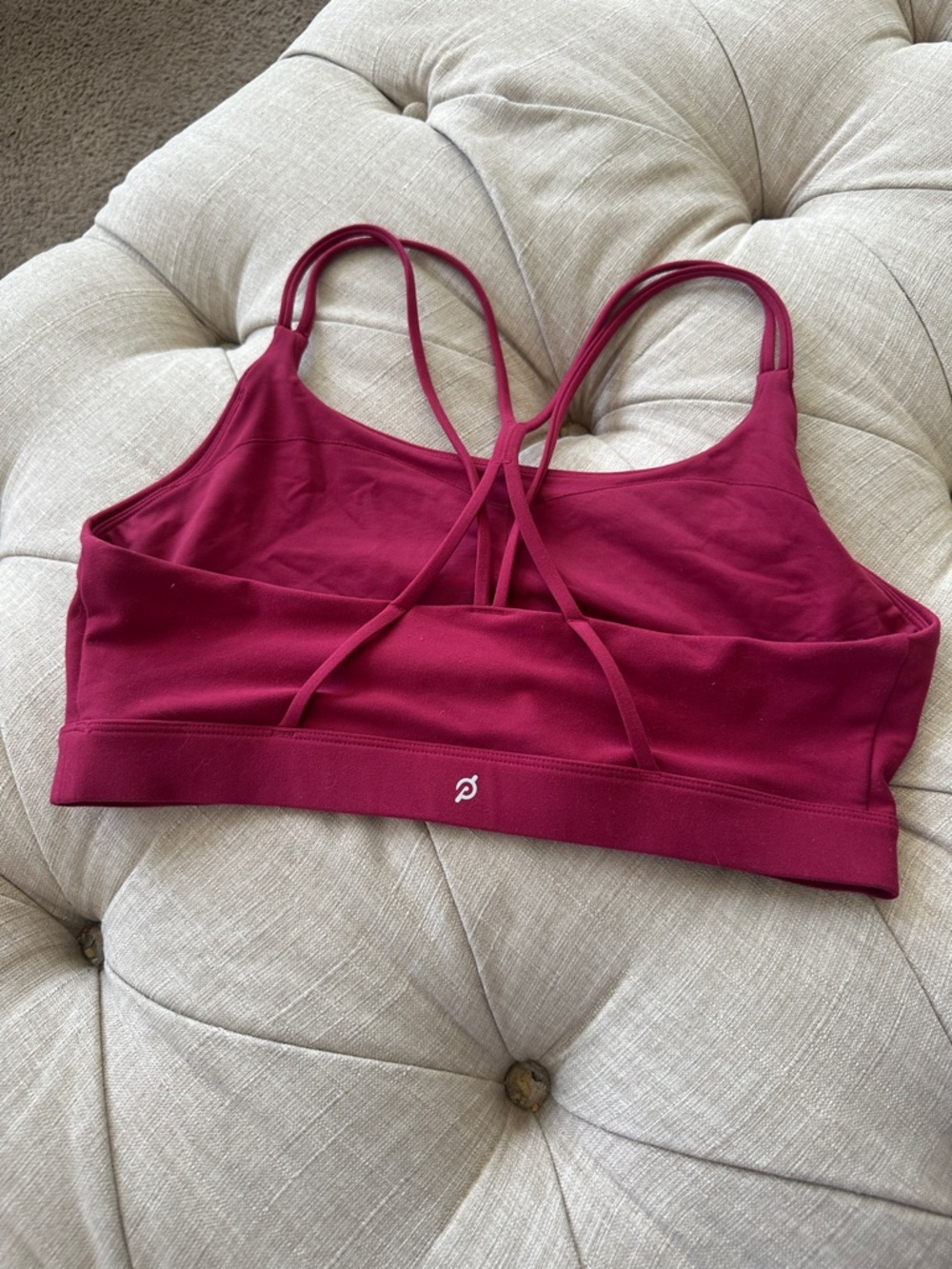 Peloton Women's Burgundy Double-Strap Sports Bra - Picture 2 of 3